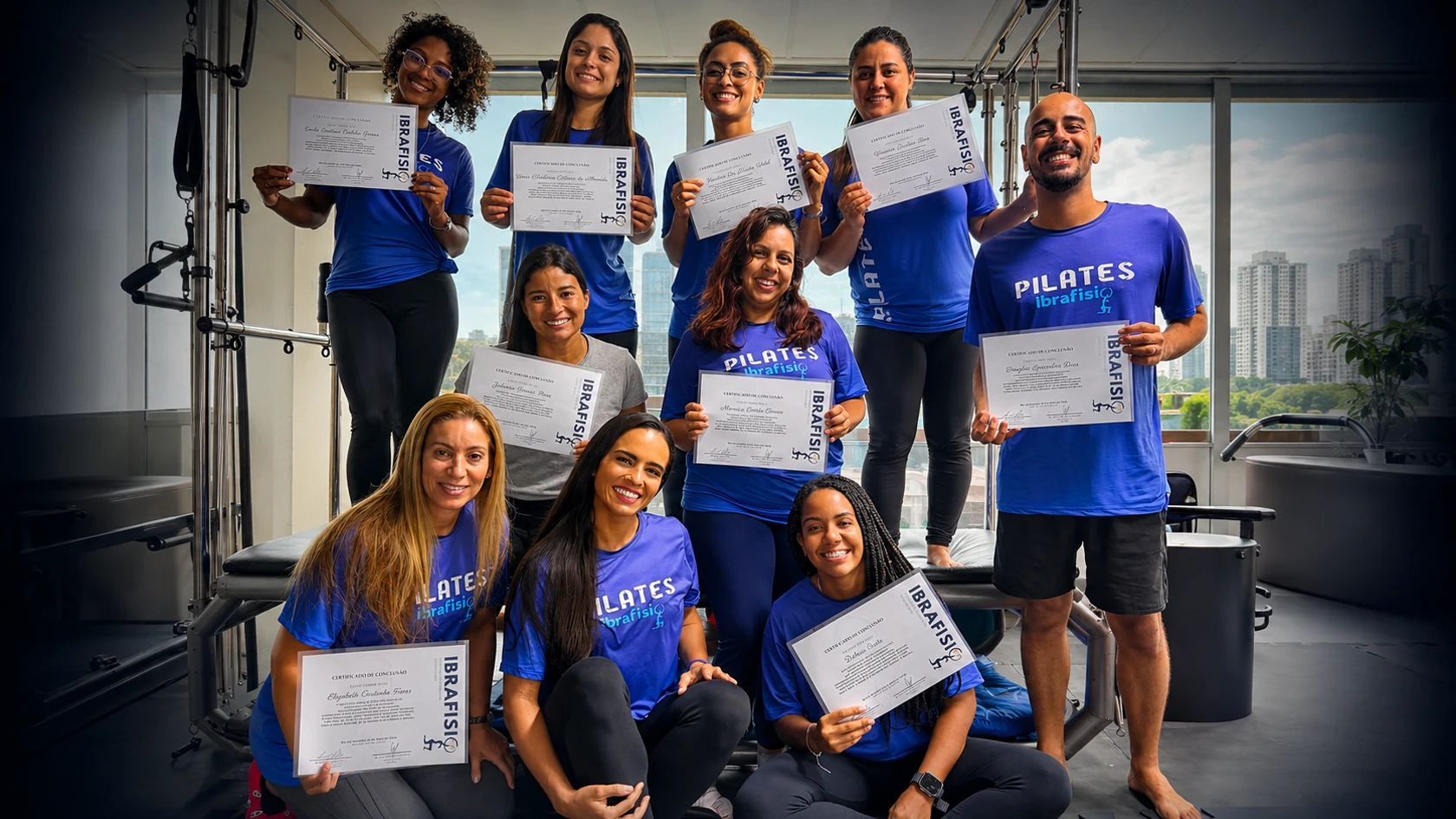 Turma Pilates Ibrafisio com certificados